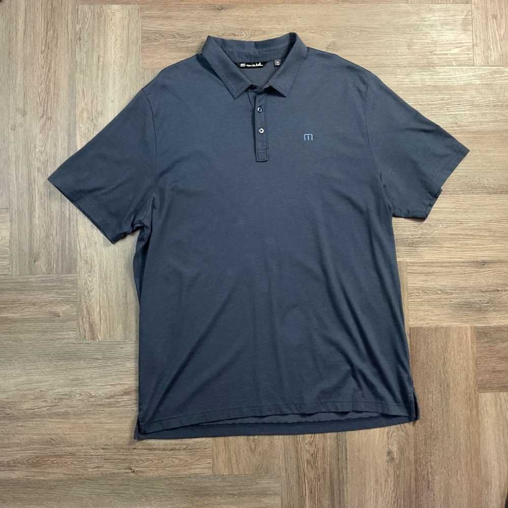TravisMathew Bear Creek Country Club Pima Cotton Polo Shirt Mens XXL Dark Gray